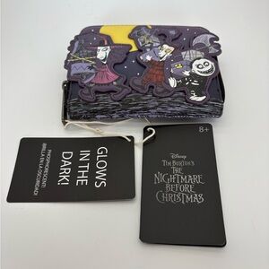 Loungefly The Nightmare Before Christmas Glow-In-The-Dark Purple Black Wallet
